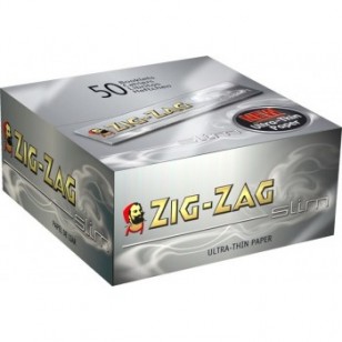 Zig Zag King Size Slim Silver Papers 50 Booklets Per Box